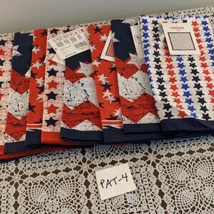 Nine Assorted Patriotic Themed Bandanas 21 In Square Red White Blue Stars NWT